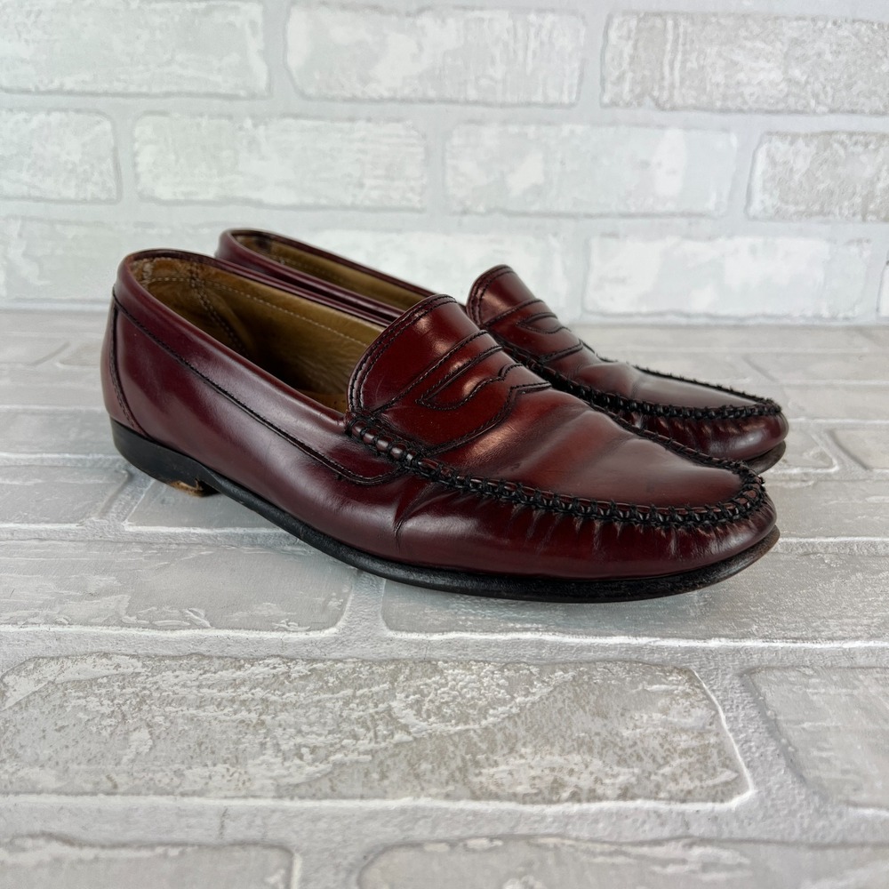 Weejuns G.H. Bass Penny Loafer Mens 9‎ D Burgundy Brown Leather Classic Preppy
